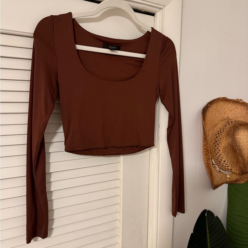Forever 21 Chocolate Long Sleeve Bodysuit